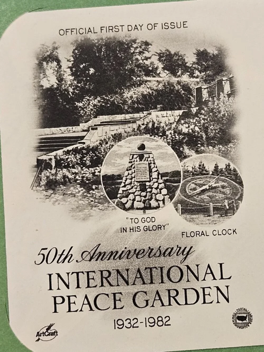 RARE COLLECTIBLE USPS 1ST DAY ISSUE COVER INTERNATIONAL PEACE GARDEN STAMP FDC